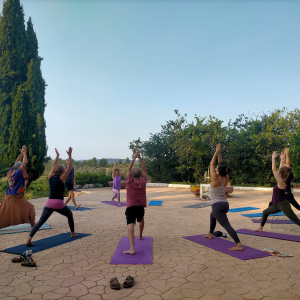 Yoga on the patio