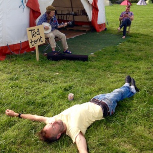 Relaxing with Sumana on banjo