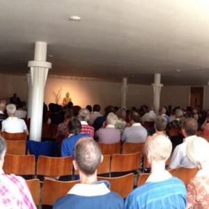 Shrine room audience during the dedication